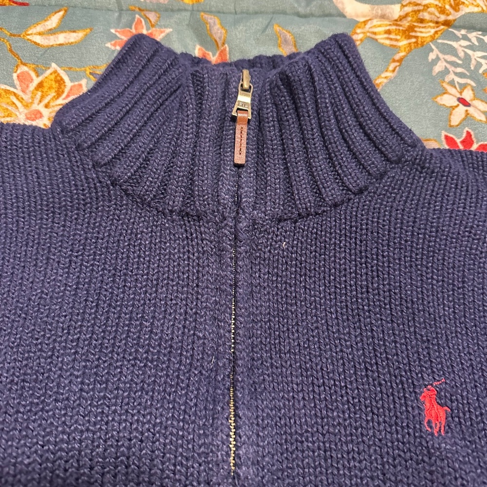 MEN'S POLO RALPH LAUREN 3/4 ZIP SWEATER SIZE SMALL